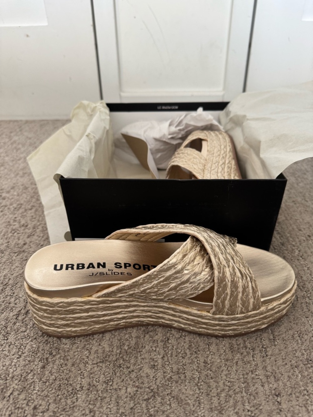 J/Slides Women's Beige Twist Espadrille Slide